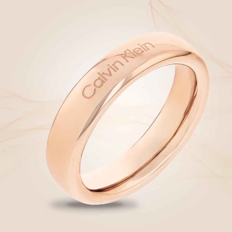 Calvin Klein Eternal Series Perfect Love Simple Solid Ring Unisex jewelry Gold 35000514 B