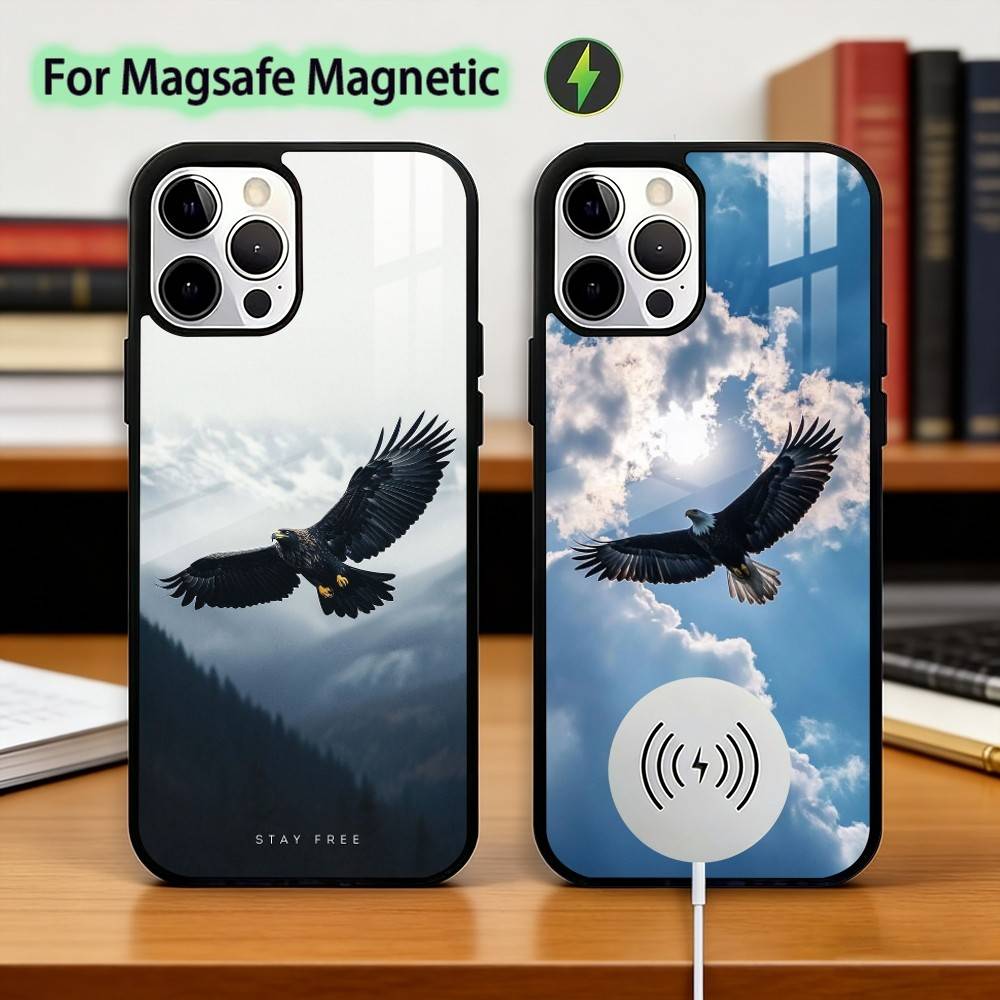 Eagle Cool A-Animal Phone Case For iPhone17,16,15,14,13,12,11 Plus,Pro Magnetic with Magsafe Wireless Charging