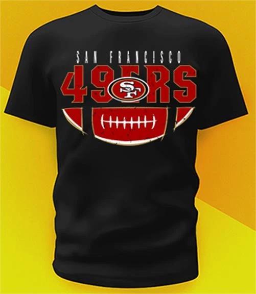 San Francisco 49ers Ball distressed Shirt Sizes From Youth To Adult 6XL 3XL
