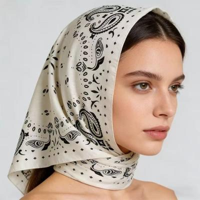 90cm Paisley Printed Scarf Lightweight Breathable Printed Shawls  Summer Accessories