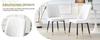 Juego de 2 sillas de comedor modernas blancas con tapicería de respaldo de cuero PU y patas de metal negro, adecuadas para comedor, cocina y dormitorio.