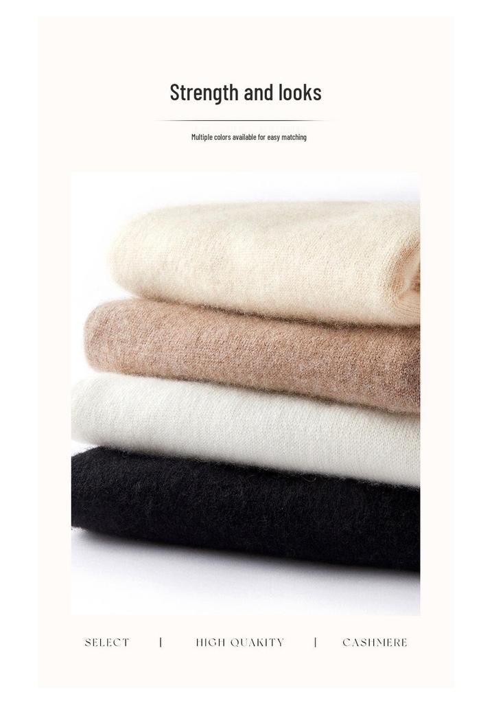 Women's Cashmere Sleeveless Vest - Autumn/Winter, Half-High Collar, Solid Color, Seamless Knit Pullover