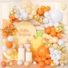 Ballonbogen-Set in Orange mit Konfetti in Nude, Weiß und Gold – Dekoration für Geburtstagsfeiern, Babypartys, Hochzeiten und Jubiläen