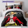 One Piece Monkey D Luffy Pattern Bedding Quilt Set Quilt Cover Pillowcase Home Birthday Gift(1 * Duvet Cover + 2 * Pillowcase, Without Core)