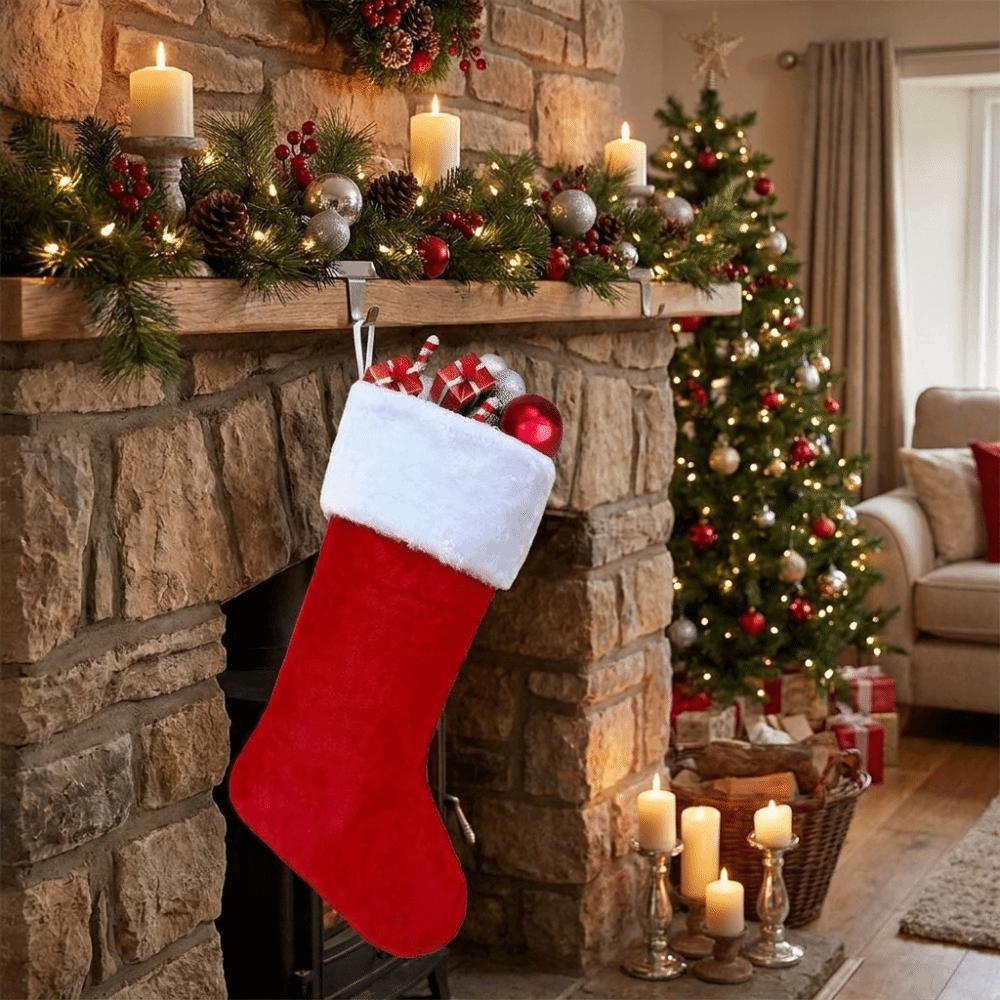 Klassische Personalisierte Geschenkbeutel Kaminsims Deko Weihnachtsstrumpf Fotografie Requisiten