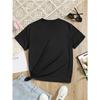 Girls Crewneck Short Sleeve Tee, Stylish Simple Cherry & Bowknot Print Soft Comfortable Summer Casual Top