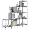 Bookshelf Gray Sonoma 122 x 30 x 132 cm Particleboard and Metal