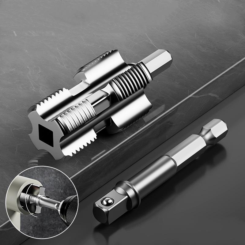 4/6-points Double Head Water Pipe Inner Hole Wire Opener, Electric Drill Compatible Hexagonal Universal Water Pipe Tapping Tool