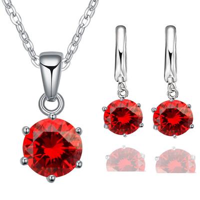Koreanisches Mode Mini Zirkon Anhänger Ohrringe Set