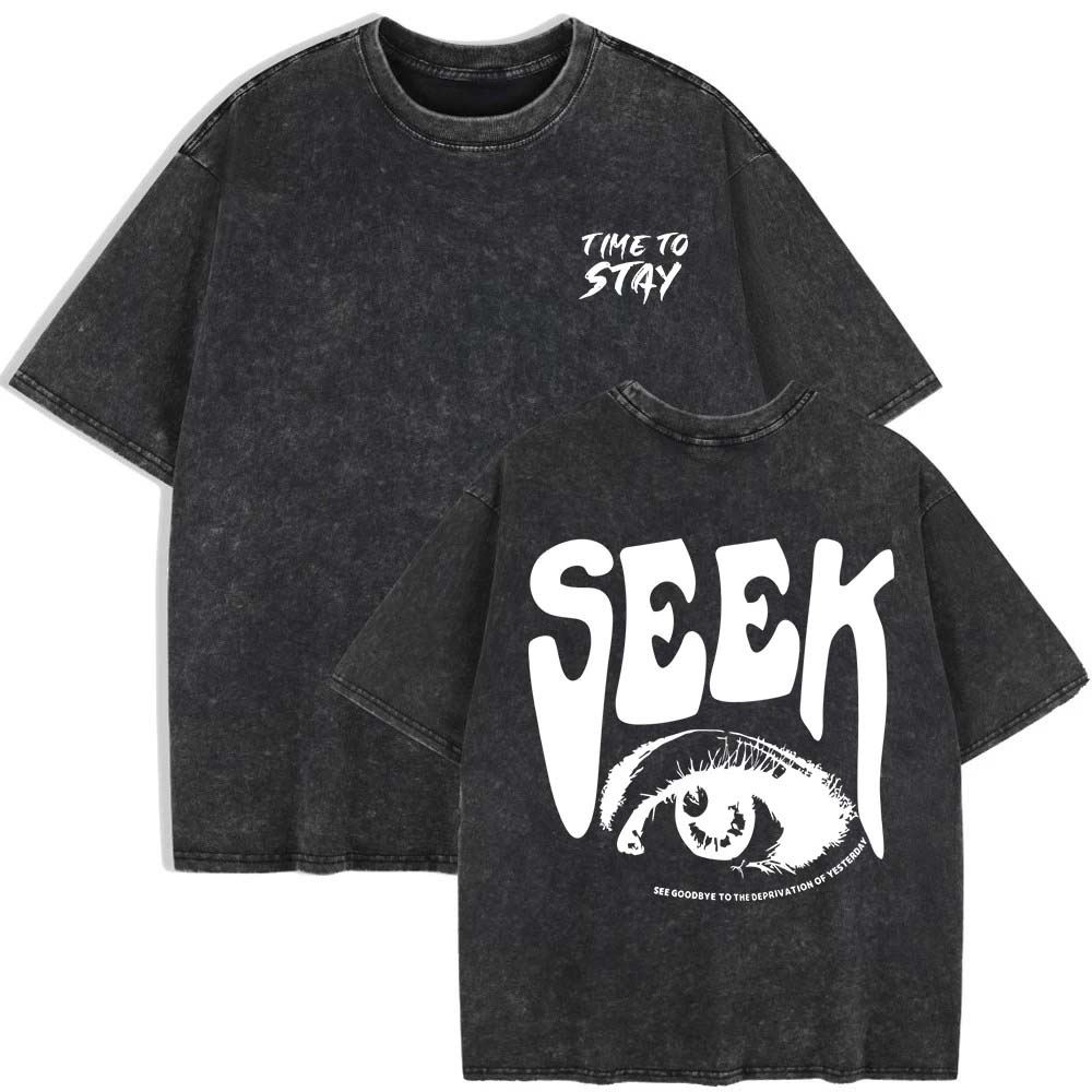 

Seek Anticipated Gaze Prints Washed T-Shirts Womens Cotton Short Sleeve Tops Summer Oversize T Shirt Casual Woman Clothes 3XL