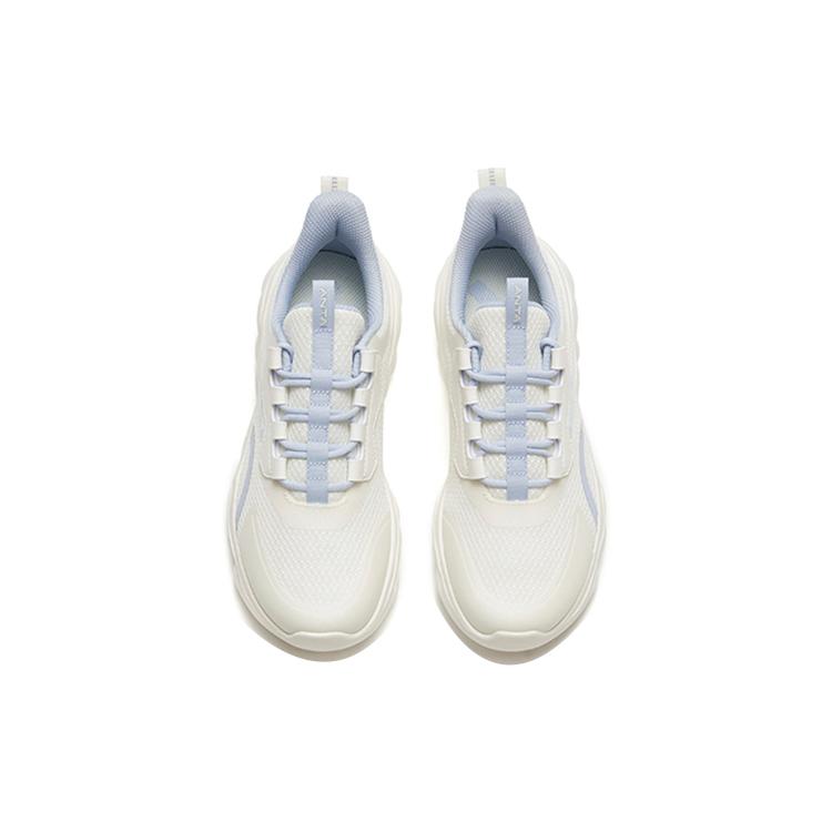 New ANTA Sheepskin Running Shoes Women's Low top Ivory White/Oxygen Blue 922235573-1