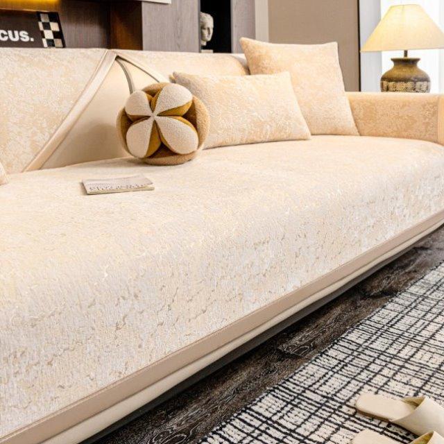 

Four Seasons Universal Chenier Sofa Cushion Modern Light Luxury Cover Non-Slip Cushion Premium Sense Cover Sofa Cover 70*70cm
