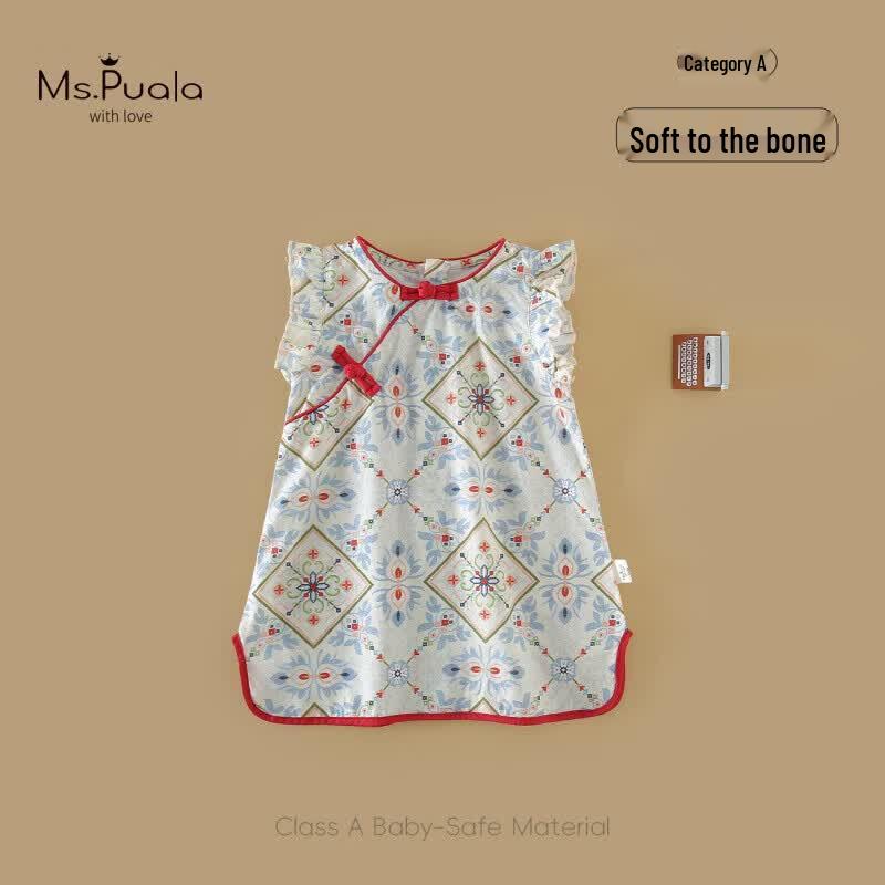

MS.PUALA Summer Baby Girl Chinese Style Dress 80 cm