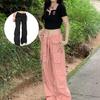 Women Cargo Pants Western Style Loose Casual Girl Baggy Pant High Waist Cool Vintage Trousers Jeans Clothing Work Shopping
