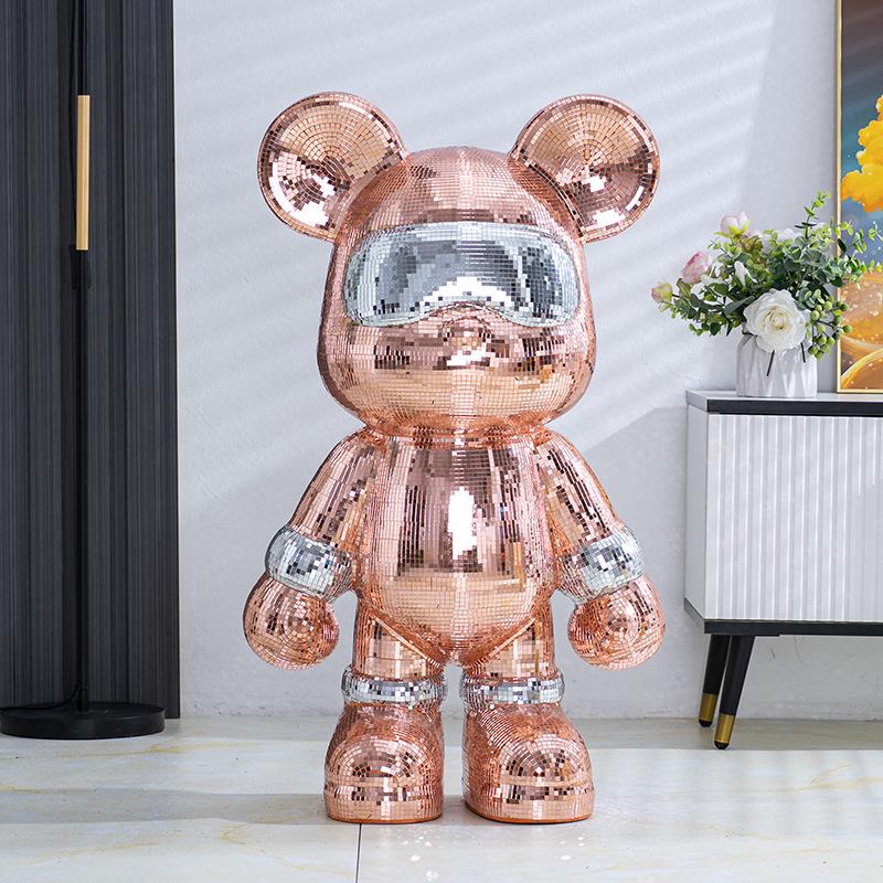 Creative BE@RBRICK TV Cabinet: Stylish Bear Floor Ornament with Piggy Bank Function, Simple Living Room Decor.
