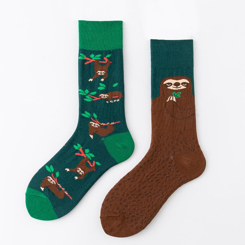 REMOULD Women Fashion Designer Mismatching AB Socks High Quality for Girls Art Crazy Socks With Print Pattern Fancy Cool