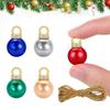 60Pcs 16MM Mini Christmas Ball Shatterproof Plastic Reusable Holiday Decoration Xmas Tree Hanging Colorful Glossy Ball Ornament Pendant
