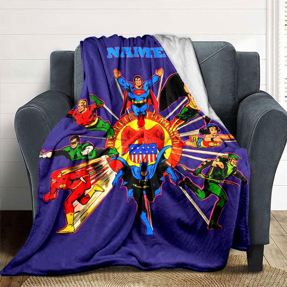 Justice League Customizable Name Home Customize Your Name Blankets Soft Cozy Lightweight Versatile For All Seasons Perfect For Picnics Sofa Office Bed