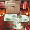 4Pcs Fresh Leaf Vein Shower Curtain Set with Non-Slip Bath Mat, Toilet Lid Cover, Contour Rug & 12 Hooks, Bathroom Decor