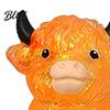 Medium Size Stress Toy Glitter Highland Cow Squeeze Slow Rising Clear Cattle Ball Shaped Anti-anxiety Soft Animal Shape Home Office Desk Fidget