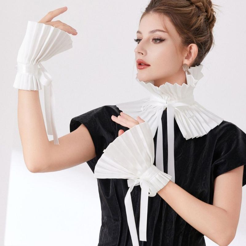 Eleganter Europäischer Stil Abnehmbarer Gothic Kragen Mit Lagenmanschetten Für Damen Alltagsoutfit Und Anlass