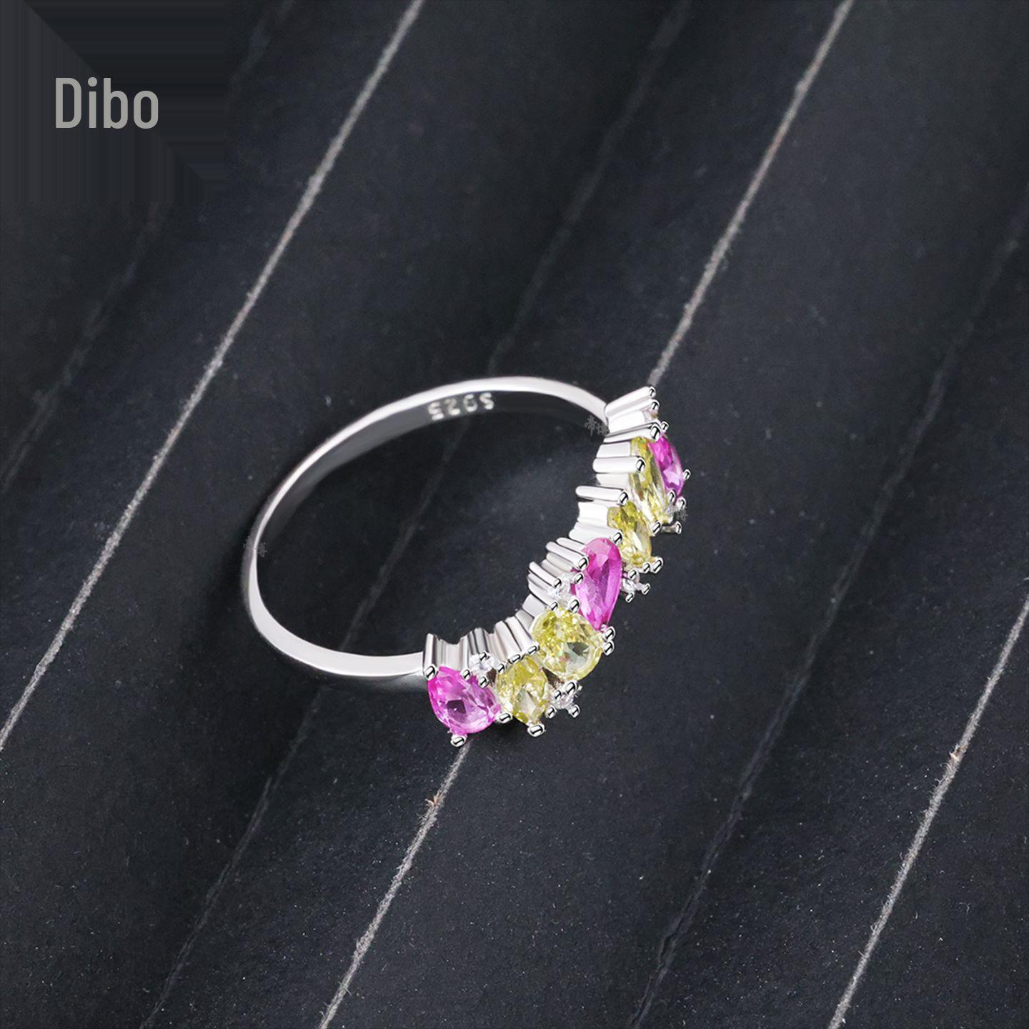 S925 Sterling Silver Gemstone Ring - European, American, Japanese & Korean Fashion Women s Ring Size 10