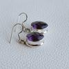 Natural Amethyst Earrings-Handmade Silver Earrings-925 Sterling Silver Earrings-Gift for her-February Birthstone-Dangle Drop Earrings