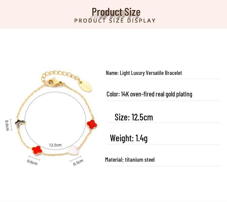 Schmetterling Herz Kleeblatt Titanstahl Armband - Modischer Leichter Luxus Schmuck
