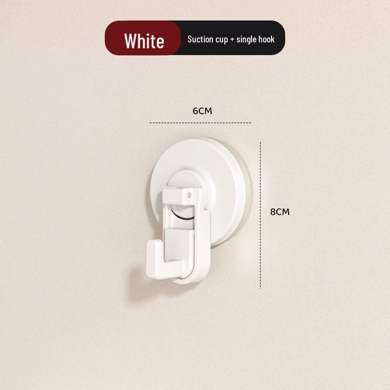 Punch-Free Suction Cup Hook: Traceless Adhesive Kitchen & Bedroom Storage Rack for Pots, Lids, & Utensils