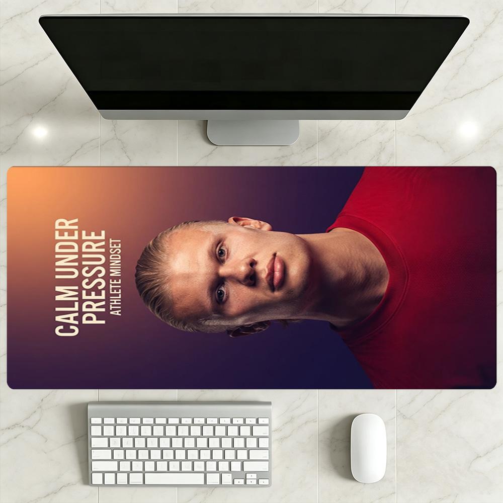 Haaland Large Mouse Pad Desk Mat Desktop Mouse Pad Non-Slip Rubber Base Computer Decor Item Office Use