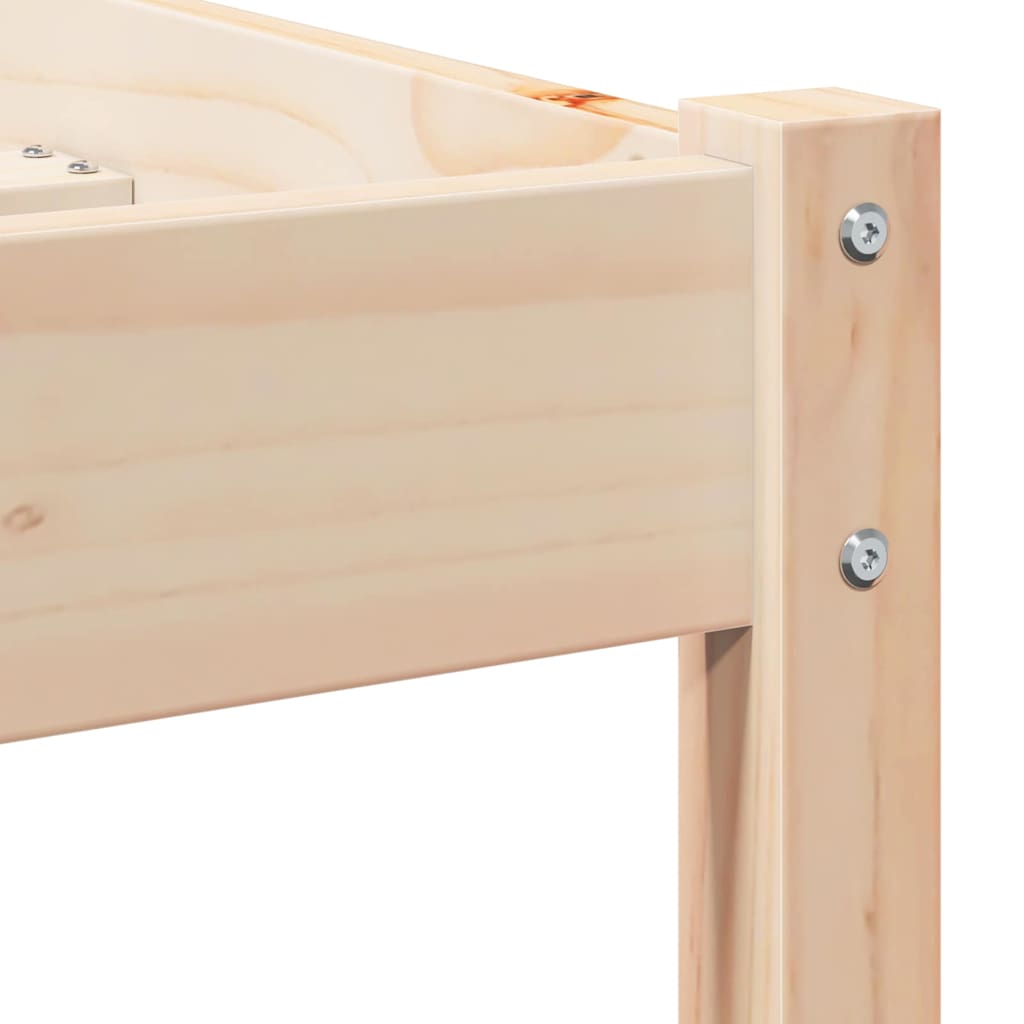 Brown Bed Frame 225.5 X 145.5 X 69.5 Cm Solid Pine Wood