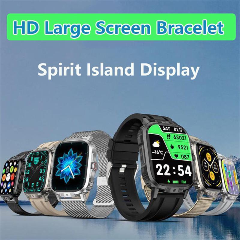 Mode Neue Multifunktionale Sport Bluetooth Uhr HD Große Bildschirmanzeige Sportarmband Spirit Island/Herzfrequenz/Blutsauerstoffmonitor/Rechner
