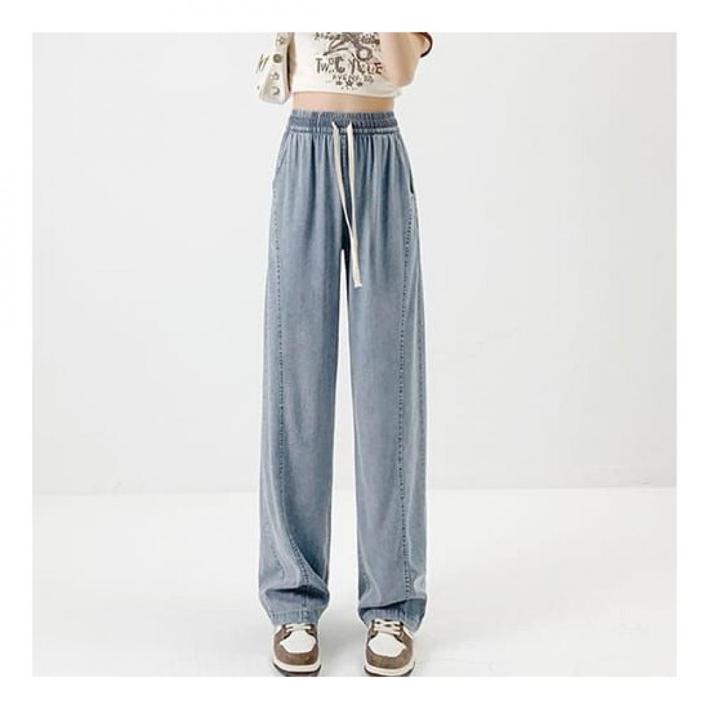 Navava Women Thin Denim Banding Pants Np255