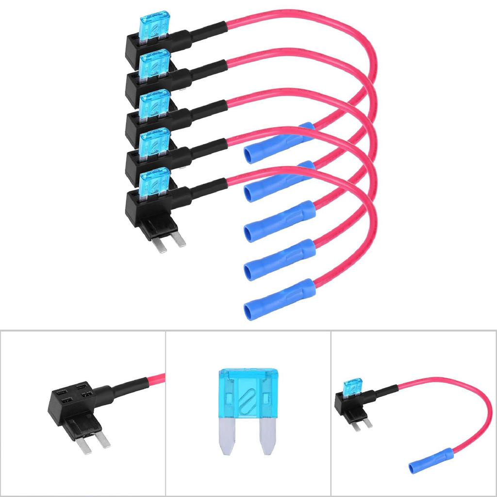 5Pcs Auto Auto Sicherung Tap Adapter Mini ATM Blade Sicherungen Halter