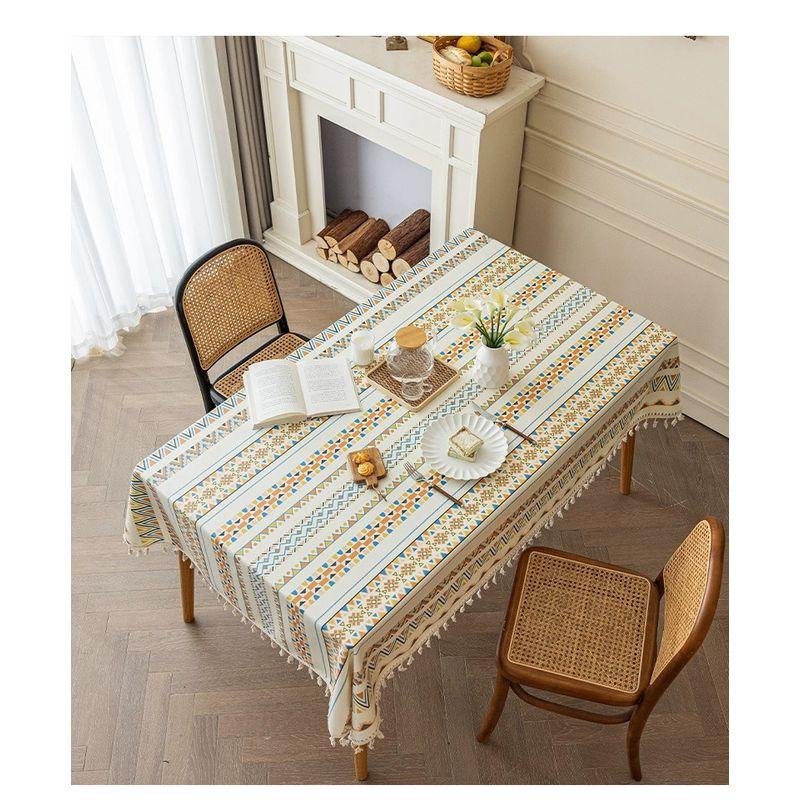 

Богемная скатерть Хлопок Лен Одноразовая ткань Этнический стиль Прямоугольная Кисточка Обеденная Скатерть для завтрака Водонепроницаемая и Маслостойкая Bohemia Flower 80*120cm (suitable for small table)