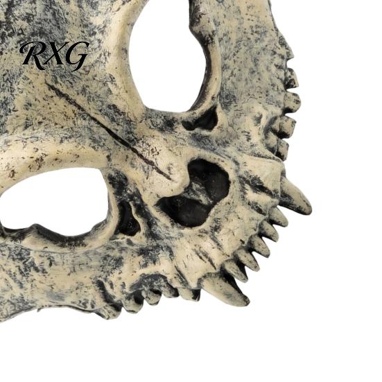Skull Half Face Mask Halloween Mask, Horror with Adjustable Strap, Masquerade Durable for Men Adults, Cosplay Costume Party Props Hollowed Eye