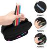 Pencil Case Double Layer Metal Zipper Durable 300D Polyester with Double Compartments for School Office Travel for Students