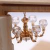 1:12 Dollhouse Miniature Retro Lamp Chandelier Light Working Ceiling Lamp Light Furniture Model Dollhouse Livingroon Scene Decor