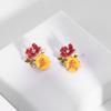 Pinkdudu Multicolor Daisy Flower Stud Earrings Alloy Enamel Retro Series Earrings for Women Jewelry Accessories PD352