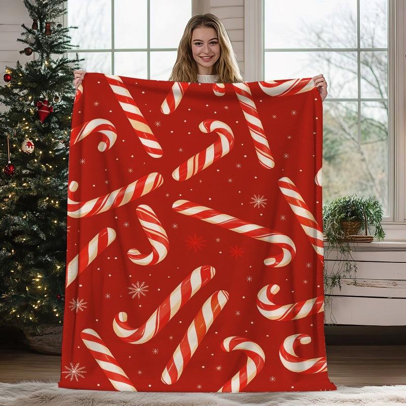 Christmas Geometric Theme Digital-printed Polyester Velvet Flannel Soft Sofa Cover Blanket Fleece Sofa Cover Blankets for Beds