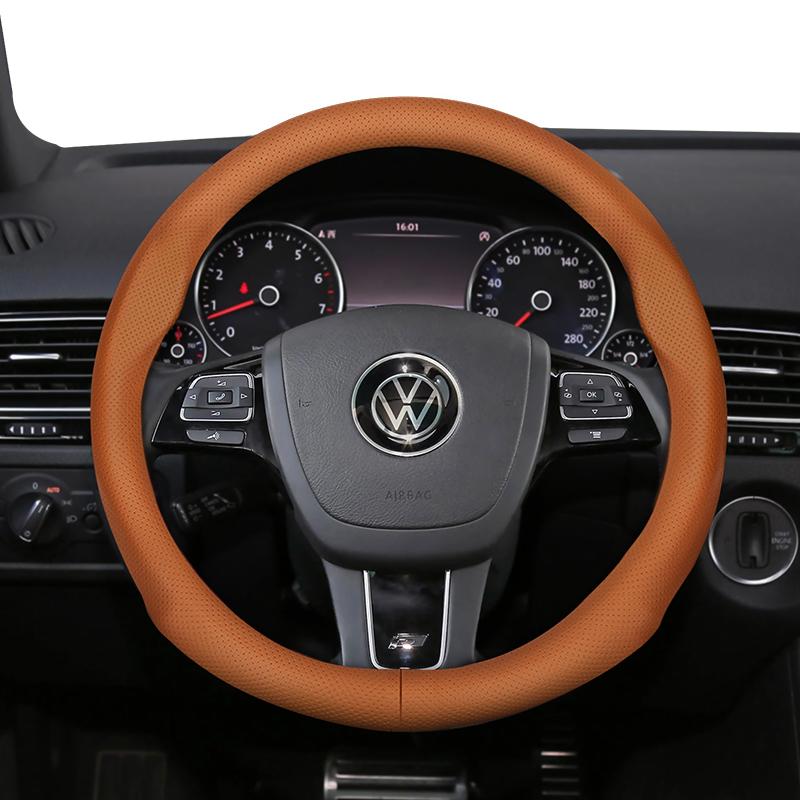 Für Volkswagen Runde D-förmige Lenkradabdeckung VW Polo Golf 4 5 6 7 Up Gol Passat B8 B7 CC Touran Tiguan T-Roc Touareg ID3