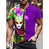 Mardi Gras 3d Print T Shirt For Men Women Fashion Exquisite Mask Graphic Pattern Short Sleeves Casual Round Neck Kids Tee Shirts