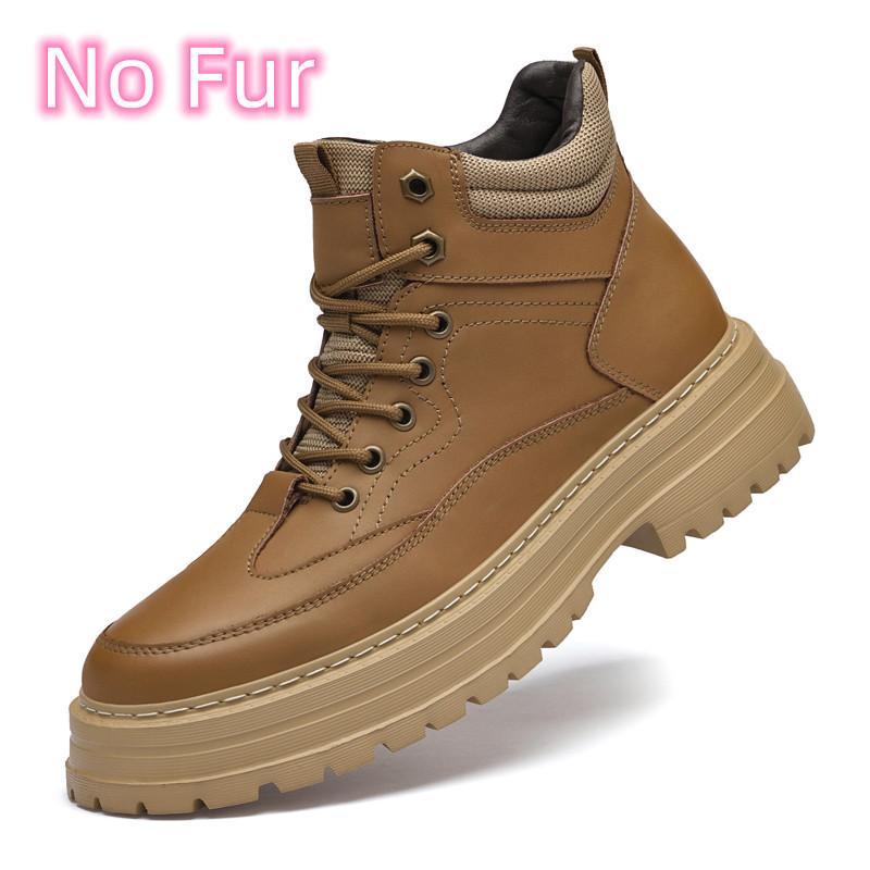 Fashion New Arrival Male Motorcycle Boots Men High Top Sneakers Genuine Leather Men's Outdoor Hiking Shoes Non-slip Men's Basic Boots