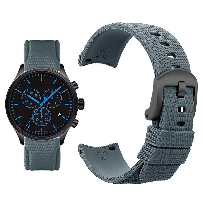 Curved arc-shaped fluororubber Watch strap for original OMEGA X Swatch X Blancpain Scuba Fifty Fathoms MoonSwatch FKM watchband