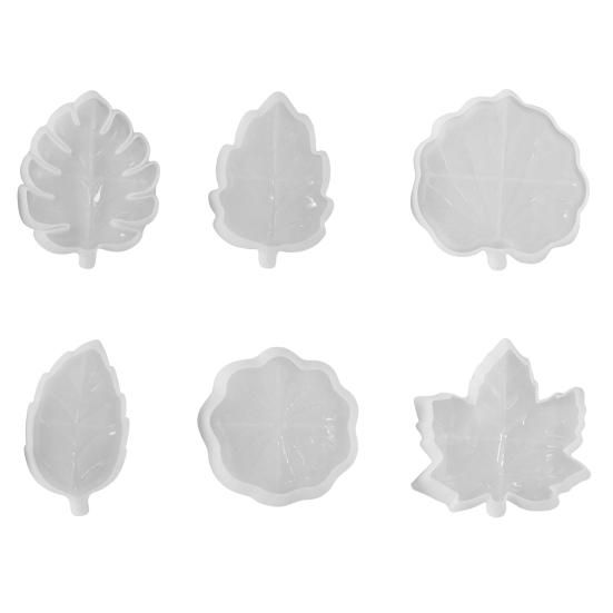 Fondant Pressing Tools Leaf Resin Tray Mold, Maple Turtleback Ginkgo Mulberry Lotus Shaped Silicone Molds Epoxy Mold for Jewelry Plate, Trinket Dish,