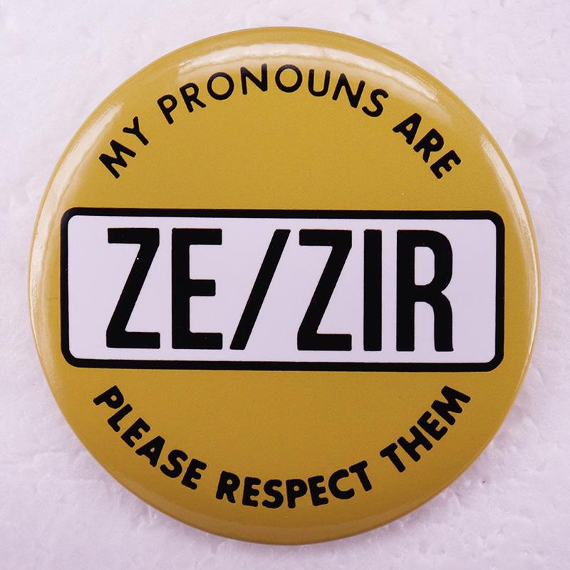 Pronoun Tinplate Badge Pin Small