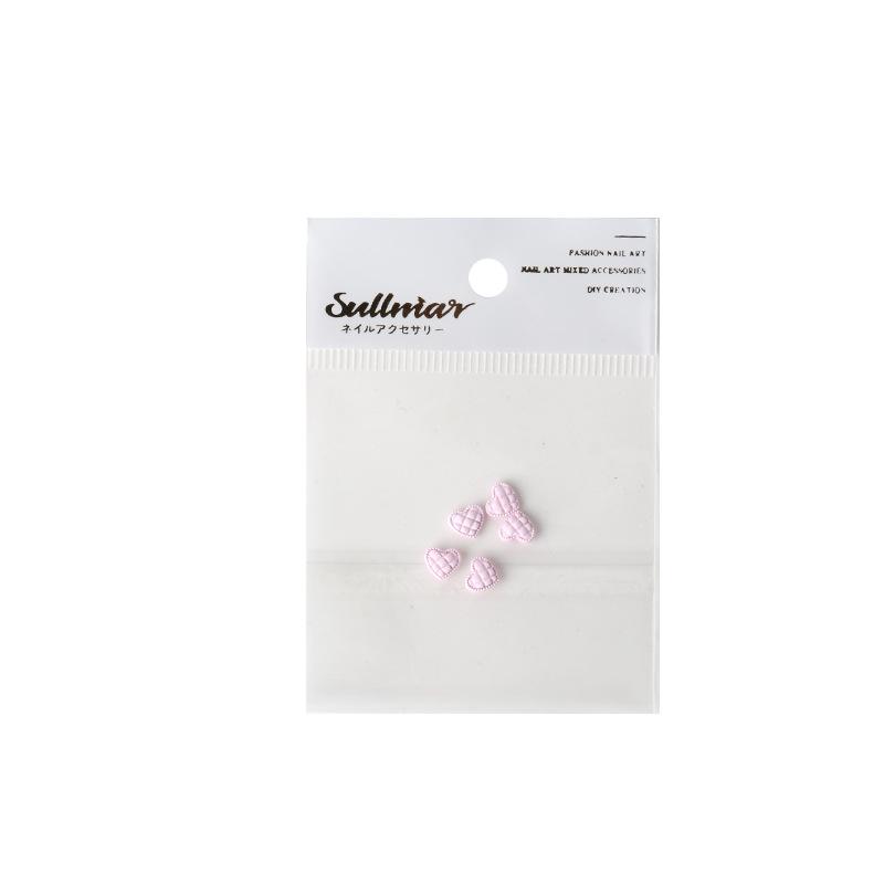 Nail Art Jewelry: Heart-Shaped Metal Cartoon Flat Bottom Spray Paint 3D Peach Heart Decorations (5 Pcs)