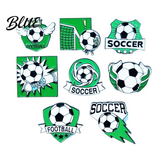 Denim Jacket Pin Enamel Brooch Zinc Alloy Texture Football Shape
