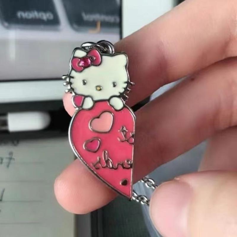 Best Friends Sweet Sanrio Hello Kitty Couple Pendant Necklace 2 Pcs/ Set Chain Choker Bff Good Friendship Jewelry Gift
