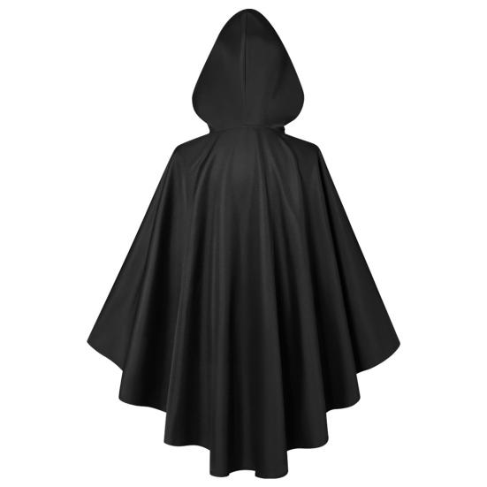 Halloween Cloak Retro Style Hooded Tailoring Metal Buckle Decoration Shawl Role-Playing Versatile Costume Accessory